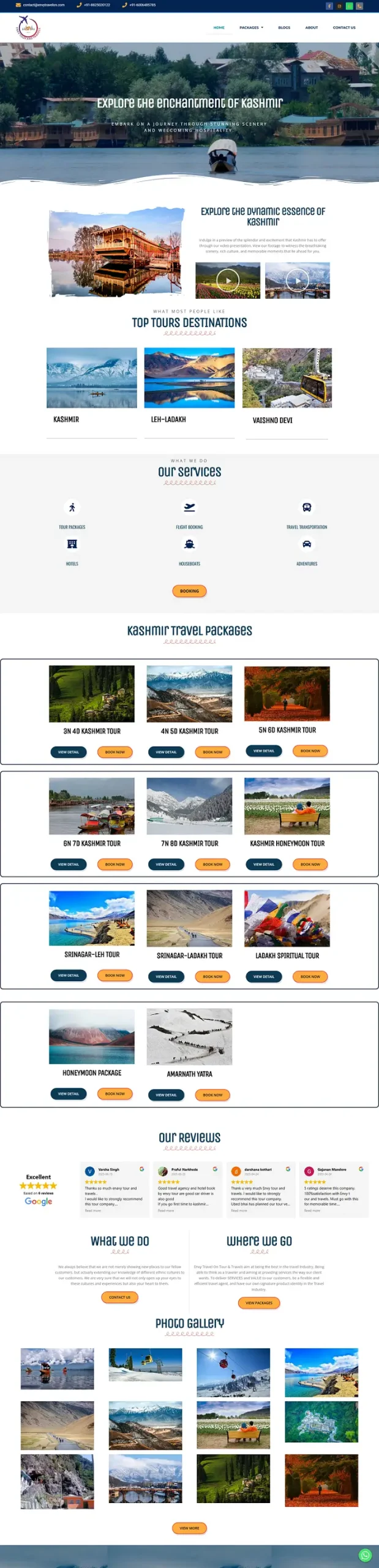 Website made by shakir baba on envy travel on